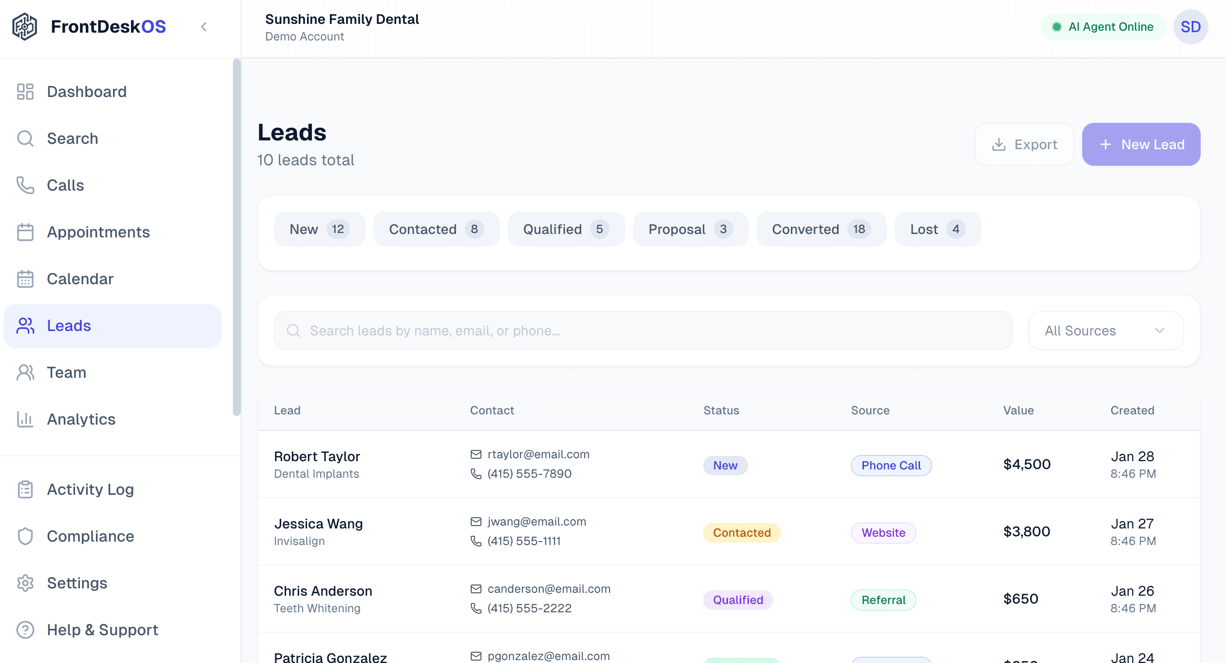 Lead Capture & Pipeline Screenshot
